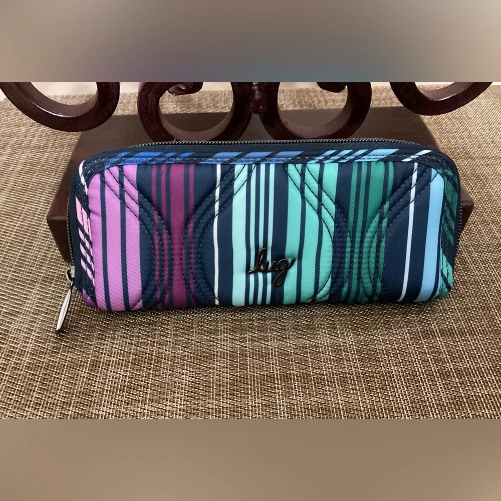 Lug Tendu RFID Wallet. Love Stripe Multi. NWOT - Picture 2 of 9